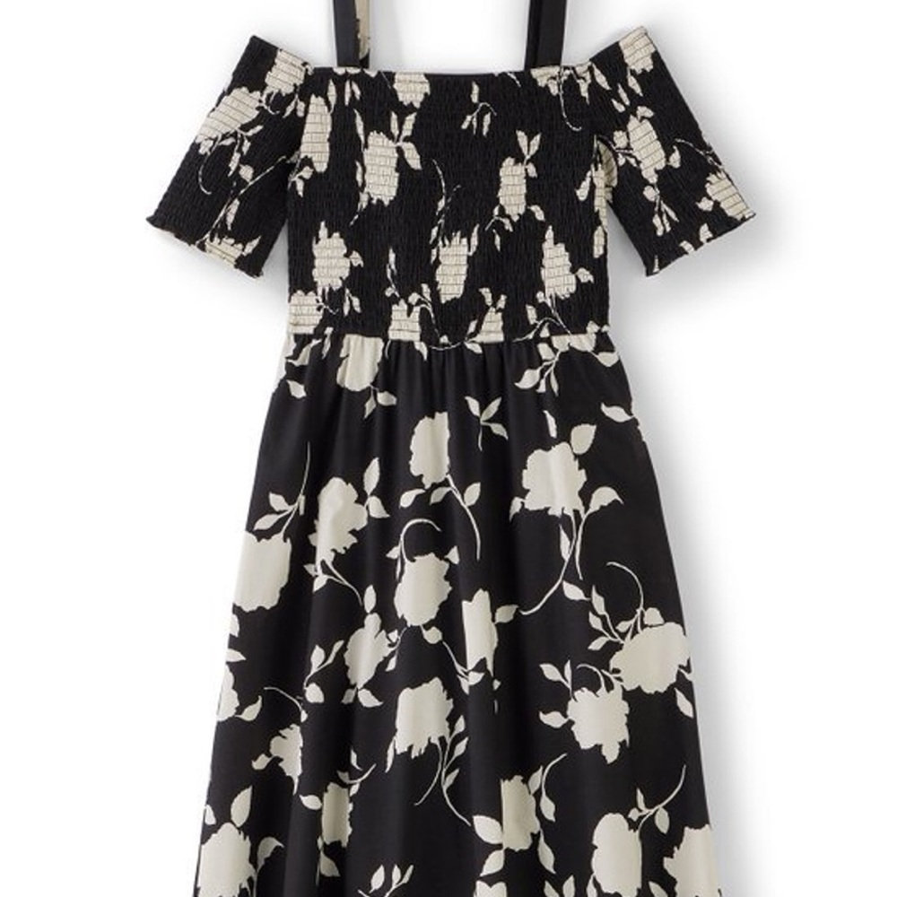 Soft Surroundings White‎ and Cream Off-Shoulder Divani dress. Worn about 3x - Picture 2 of 7